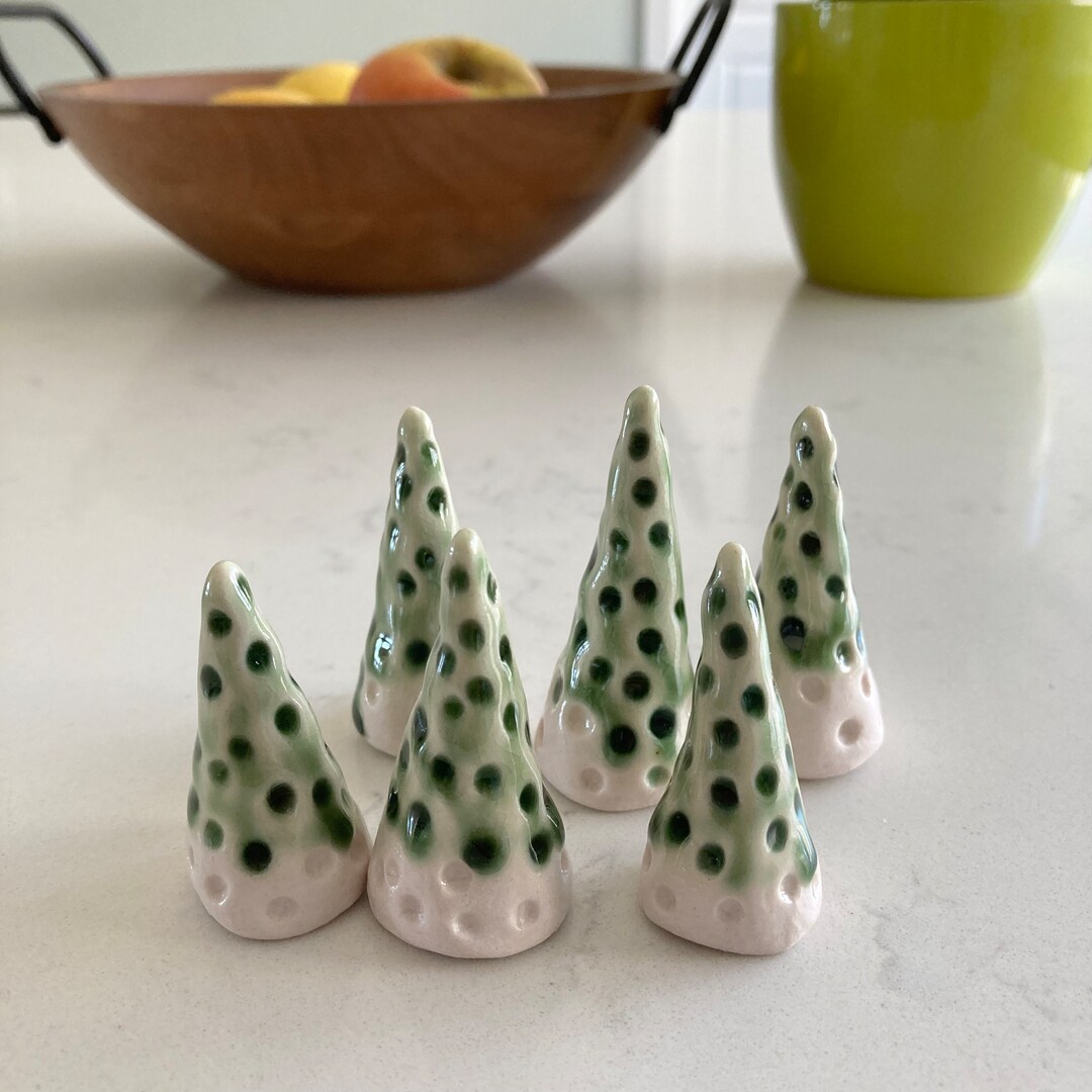 Small Ceramic Tree Clay Trees Ceramic House Tiny Tree Fairy Etsy