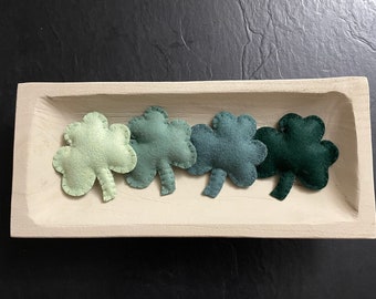 St. Patrick's Shamrocks wool felt  bowl fillers- set of 4