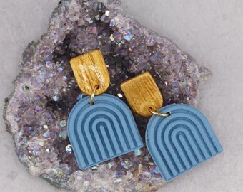 Grains & Arches Polymer Clay Dangle Earrings