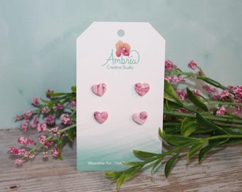 Valentine Mini Heart Polymer Clay Stud Earrings