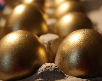 Gender Revealing Gold and Silver Confetti Eggs Cascarones