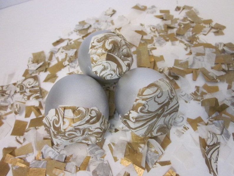 Gender Reveal Baby Shower Silver Confetti Eggs Cascarones Etsy