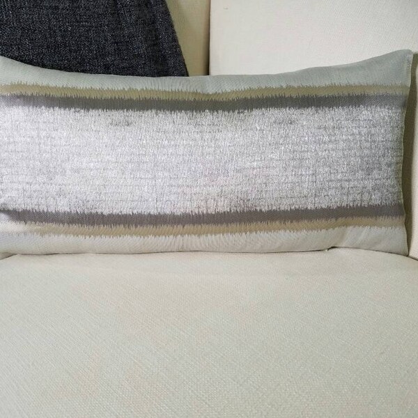 Grey Lumbar Pillow Etsy