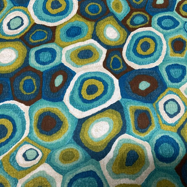 Designer Fabric | Popswirl | Multi color | Green |  Blue | Fabric by the yard