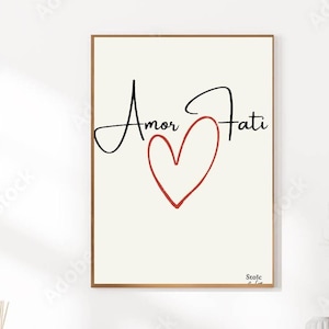 Amor Fati Poster – Minimalist and Inspiring Stoic Quote (Sizes 4x6, 8x12, 12x18, 16x24, 20x30 inches)