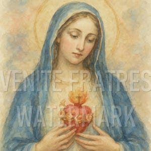 Immaculate Heart of Mary - Traditional Catholic Wall Art Printable - High Resolution Instant Digital Print Download