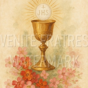 The Holy Eucharist - Traditional Catholic Wall Art Printable - High Resolution Instant Digital Print Download