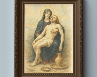 Pietà - Traditional Catholic Wall Art Printable - High Resolution Instant Digital Print Download
