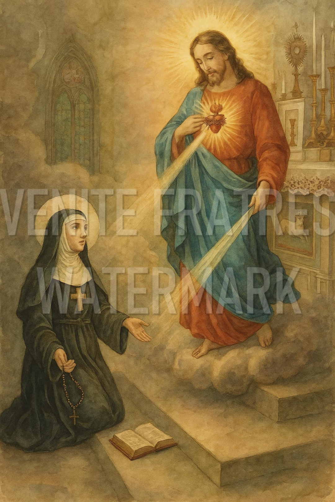 St. Margaret Mary Alacoque and Sacred Heart of Jesus - Catholic Wall ...