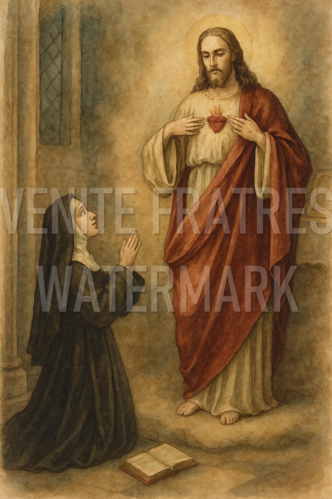 St. Margaret Mary Alacoque and Sacred Heart of Jesus - Catholic Wall ...