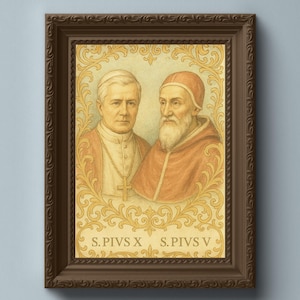 St. Pius X and St. Pius V - Traditional Catholic Wall Art Printable - High Resolution Instant Digital Print Download