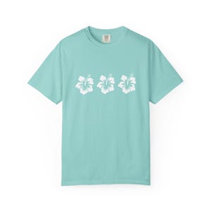 Tropical Floral T-Shirt, Casual Summer Wear, Beach Outfit, Gift for Her, Relaxed Fit Tee, Vacation Style