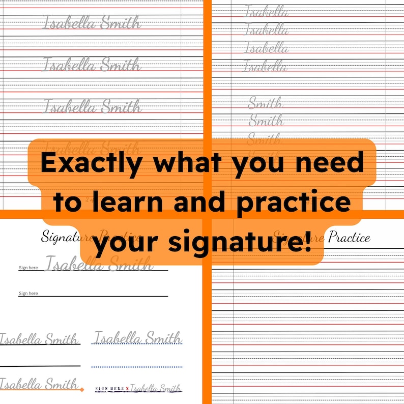 Personalized Signature Worksheets. READY QUICKLY! Custom Name Practice ...