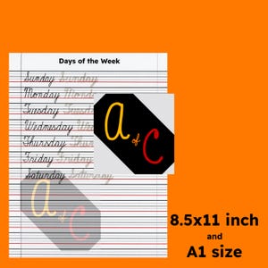 Cursive Practice Worksheet for Days of the Week. With Video Tutorial ...