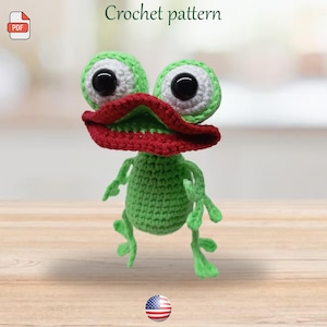 Funny Frog Crochet Pattern - Amigurumi Frog - Kawaii Frog Pattern - Frog Toy - PDF tutorial