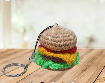 ハンバーガーキーホルダーのかぎ針編みパターン - Etsy 日本