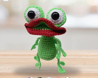 Funny Crochet Frog Pattern: Amigurumi Kawaii Toy (PDF Tutorial)