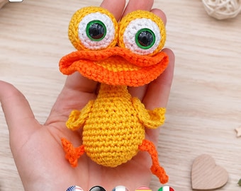 Funny Duck Crochet Pattern: Duck Keychain, Amigurumi Toy, PDF Tutorial