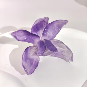 Handmade Preserved Orchid Resin Ring - Real Flower Jewelry, Unique Purple Orchid Accessory