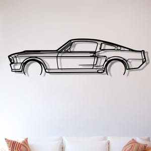 1967 Mustang Detailed Metal Wall Art, Mustang Wall Decor, Birthday Gift, Garage Decor, Mustang Garage, 1967 Mustang, 67 Mustang