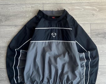 Vintage Y2K Nike Center Swoosh Full Nylon Sweatshirt 90s