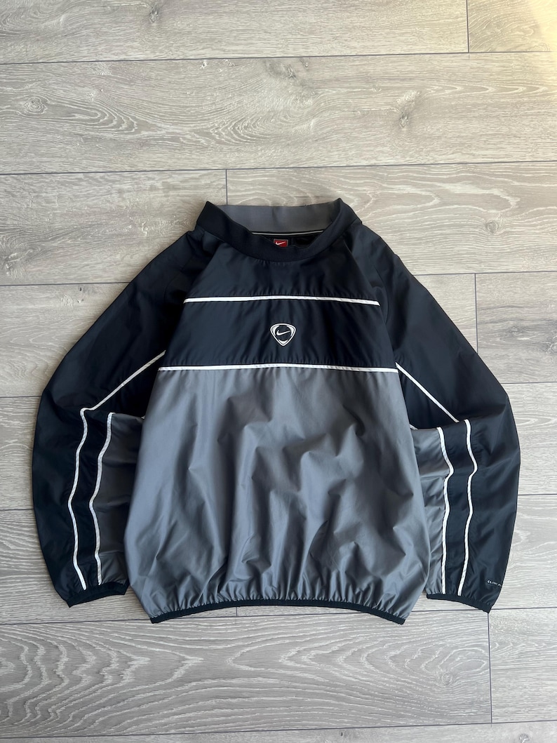 Vintage Y2K Nike Center Swoosh Helnylon Sweatshirt 90-tal bild 1