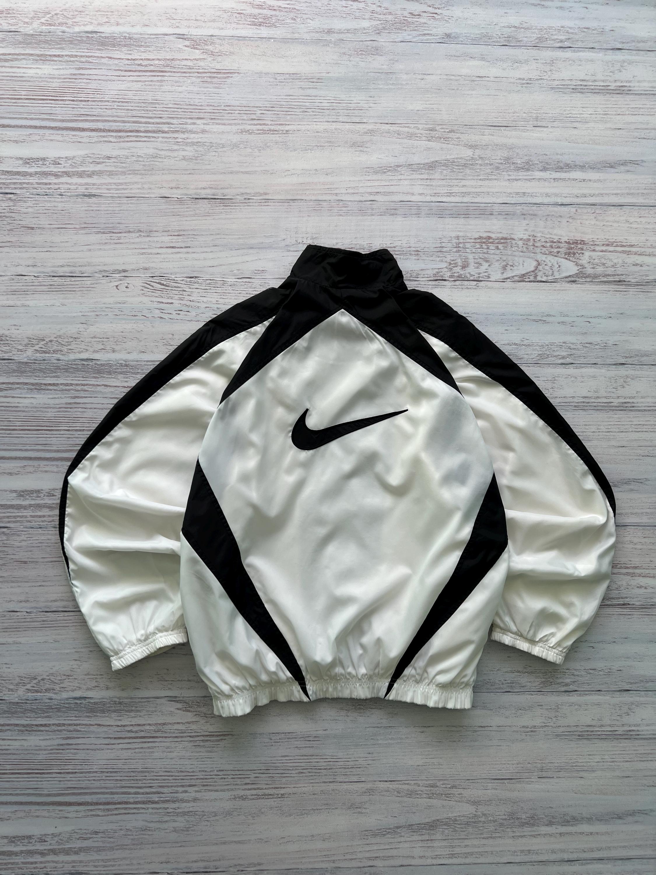 ジャケット・アウター 00s NIKE black nylon teck big logo y2k Nike Vintage 00s Track Jacket Men's Extra Large Black White
