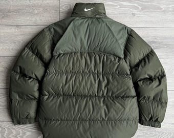 Vintage Nike Puffer Jacket Mens Down Swoosh Blue Size M - Etsy