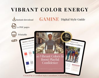 Gamine Style Guide for Women 40+ | Printable Wardrobe & Color Palette PDF