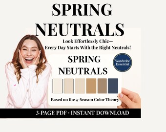 Spring Neutrals Printable Set | 4-Season Color Theory | Neutral Wardrobe Palette | 3-Page PDF | Instant Download