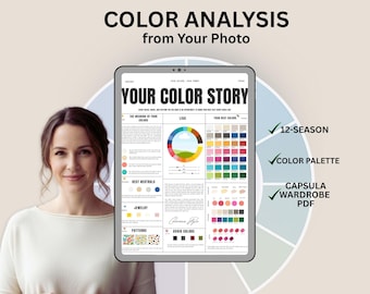 Custom Seasonal Color Analysis from Your Photo | Personalized Color Palette & Capsule Wardrobe PDF