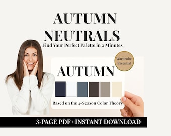 Autumn Neutrals Printable Set | 4-Season Color Theory | Capsule Wardrobe Palette | 3-Page PDF | Instant Download