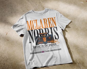 Camiseta Lando Norris McLaren Racing / Fórmula 1 / Merchandising de F1 / Camiseta McLaren / Fórmula 1 retro / Regalo para fans de la F1