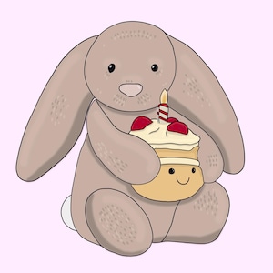 Jelly cat bunny digital art print