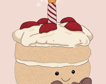 Jelly cat cake digital art print