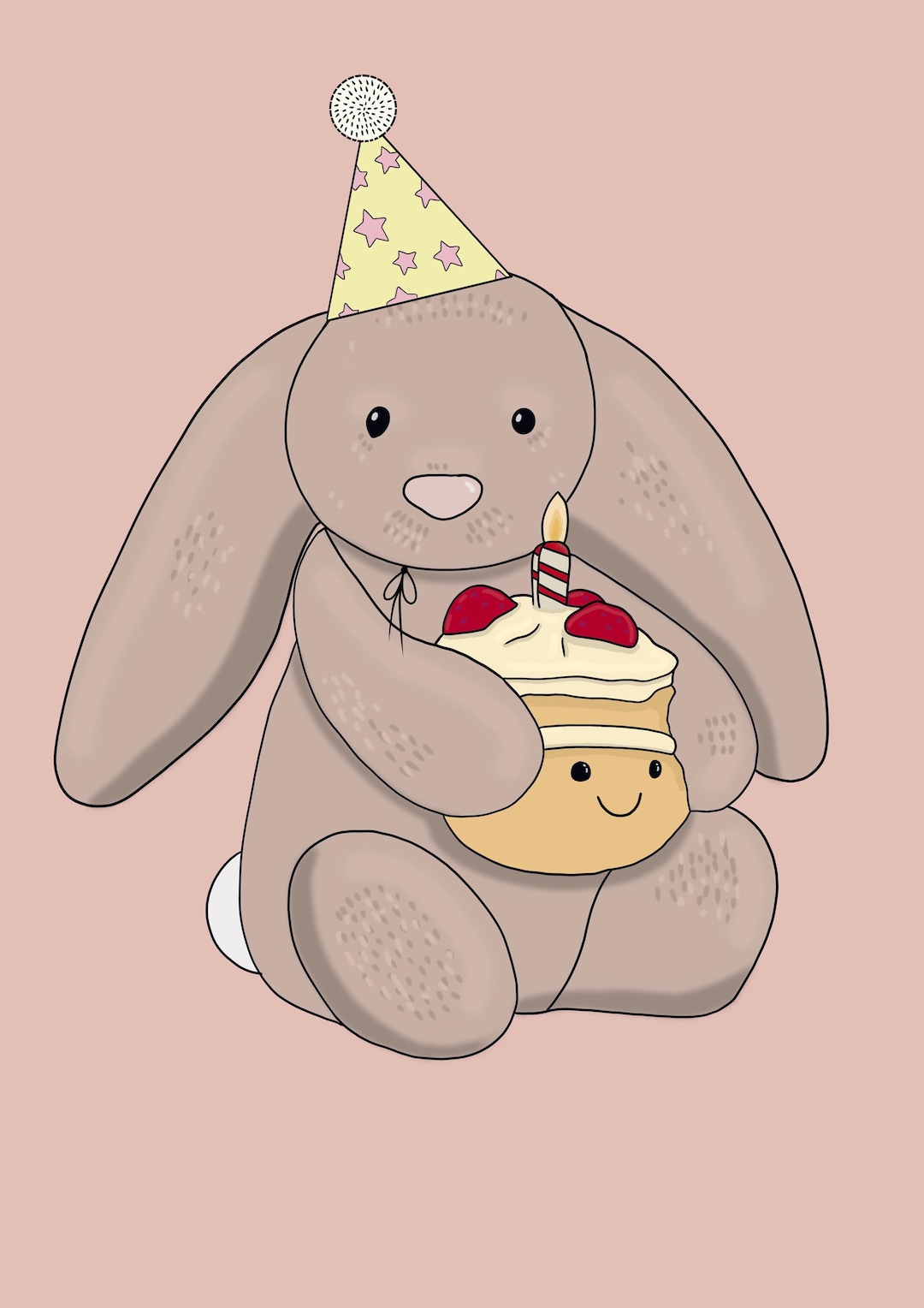 Jelly Cat Birthday Bunny Digital Art Set of 2 - Etsy