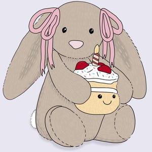Jelly cat bunny digital art print
