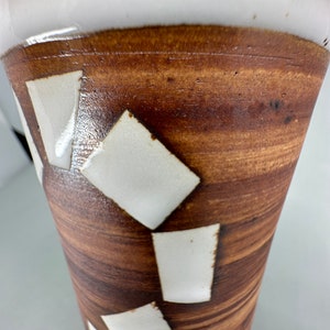 Interrobang vase white and rust red iron oxide unique ceramic vase handmade stoneware pottery image 5