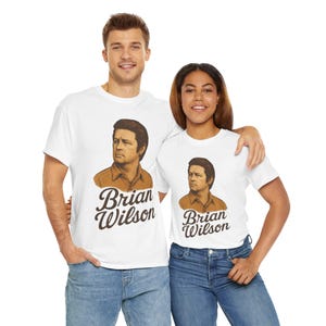 Unisex Heavy Cotton Tee featuring Iconic Brian Wilson Design - Casual Gift for Music Lovers, Vintage Apparel, Concert Wear, Fan Merchandise