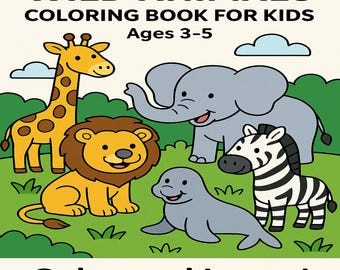Wild Animals Coloring Book for Kids | Printable PDF | 15 Pages | Ages 3–5 | Instant Download