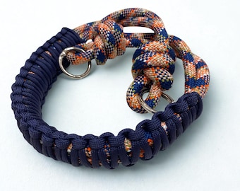 Handmade Paracord Macrame Purse Strap, Orange and Dark Blue Bag Straps