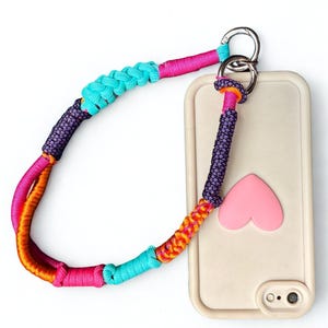 Colourful Phone Wrist Strap , Mobile Wrist Lanyard , Handmade Phone Wristlet