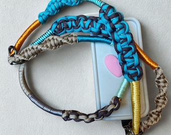 Conjunto de alças de paracord feitas à mão para celular: alças de pulso e tiracolo