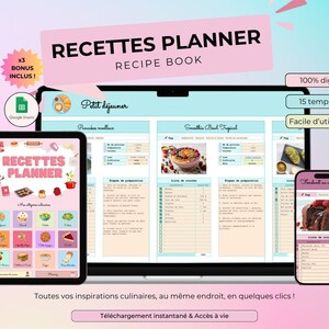 Digitales Kochbuch, Notizbuch, Rezeptjournal, Digitaler Essensplaner, Einkaufsliste, Google Sheets-Tabelle