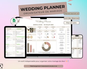 Wedding Planner Wedding Budget Tracker Wedding Organizer Guest List Seating Chart Gift Google Sheets