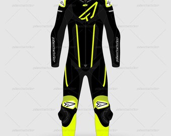1980年代のヴィンテージ牛革製バイクレーシングスーツ：日本製