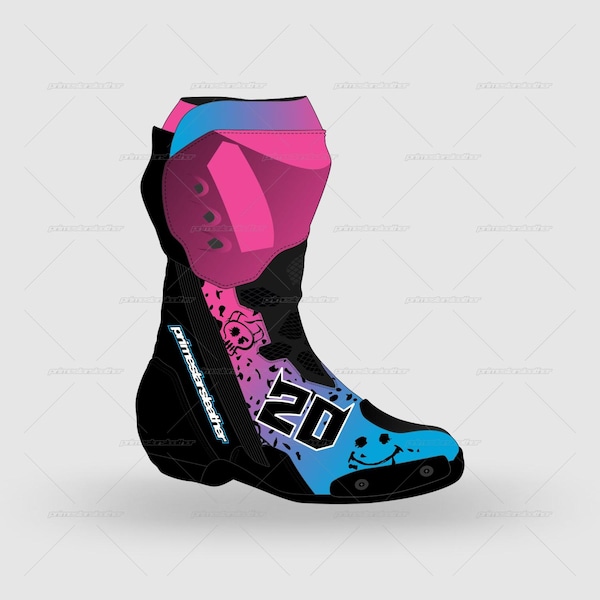 Bottes de course sur piste inspirées du généraliste français Fabio Quartararo en cuir de vachette ou en cuir de kangourou