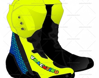Valentino Rossi inspired Leather Racing Boots