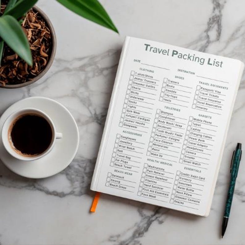 Printable Travel Packing List & Editable Vacation Checklist | Travel ...