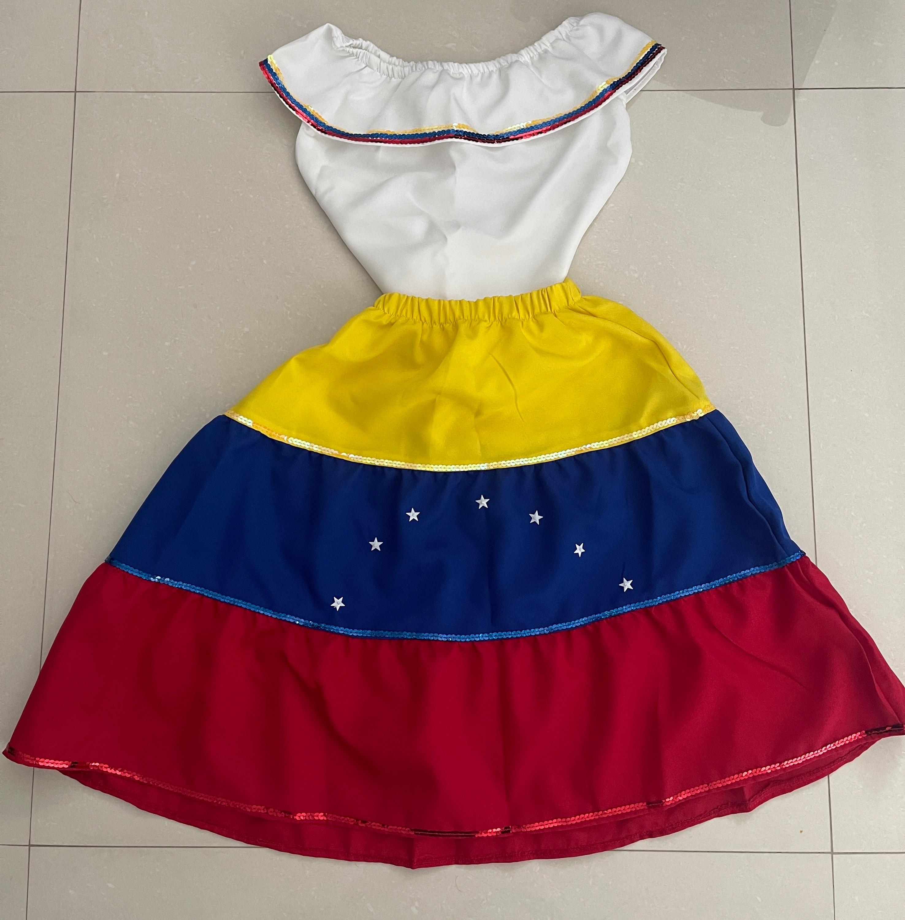 Vestido Cumbia Colombiana Traje Típico Cumbia Colombia Blanco